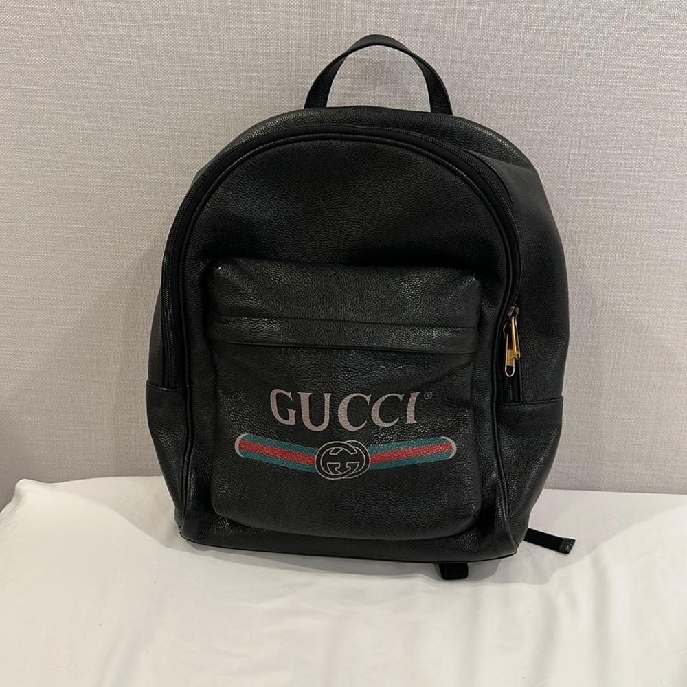Gucci Calfskin Logo Day Backpack